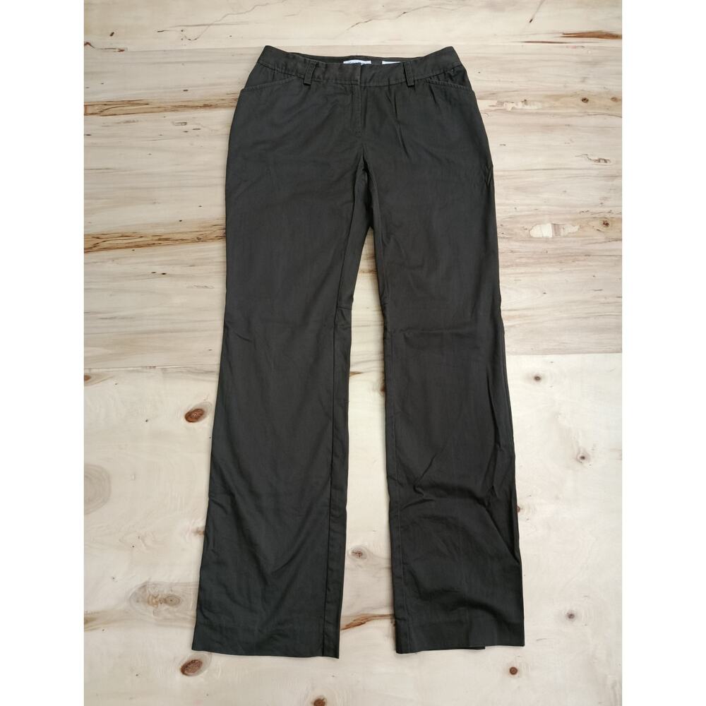 Calvin Klein Women Pants Size 2 Olive Army Green Stretch Mid Rise Casual Trouser - Picture 2 of 13